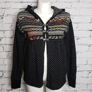 Free People Nordic Fair Isle Cardigan with Hoodie